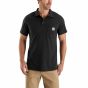 Carhartt Force™ Relaxed Fit Midweight Short-Sleeve Pocket Polo | Zwart | SKU 103569 | model vooraanzicht