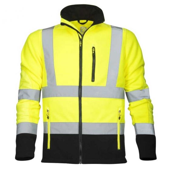 Ardon H5910 Signal Hi-Viz Fleece Jack | Geel/Zwart | vooraanzicht