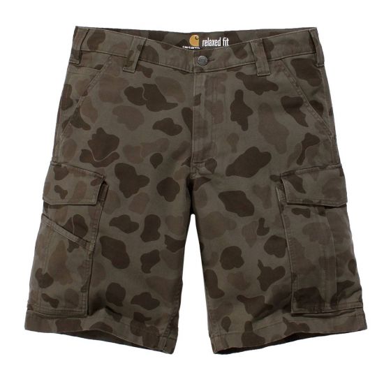 Carhartt Rigby Rugged Cargo Short - Tarmac/Duck Camo | Vooraanzicht | | SKU  103542B12 | Boudo, veilig & comfortabel werken