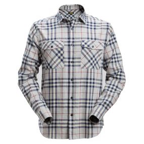 Snickers 8516 AllroundWork Licht Flanellen Shirt | Lichtgrijs | vooraanzicht