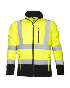 Ardon H5910 Signal Hi-Viz Fleece Jack | Geel/Zwart | vooraanzicht