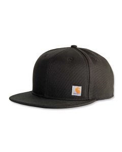 Carhartt 101604 Firm Duck Flat Brim Cap | Zwart | vooraanzicht