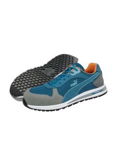 Puma 643771 Frontside Blauw S1P powered by Shoes for Crews | zij- en onderaanzicht