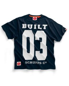 Scruffs Built 03 T-shirt | Navy | vooraanzicht