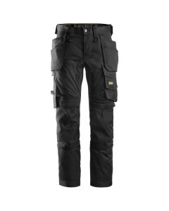 Snickers 6241 AllroundWork Stretch Werkbroek met Holsterzakken | Zwart | vooraanzicht